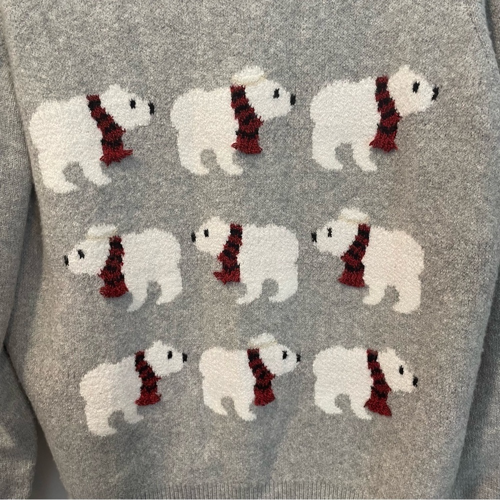 Women's Holiday Polar Bear Sweater Christmas Ugly Christmas Sweater - Picture 2 of 5